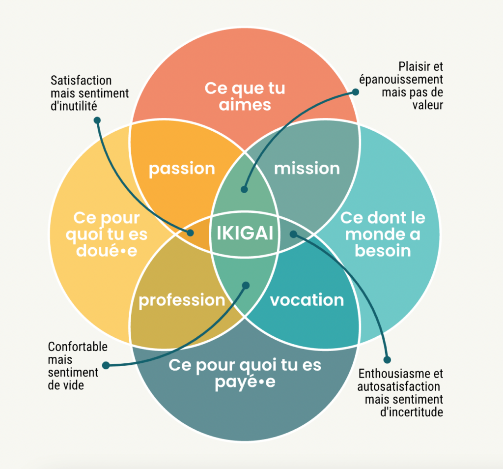 Graphique explicatif de la méthode Ikigai