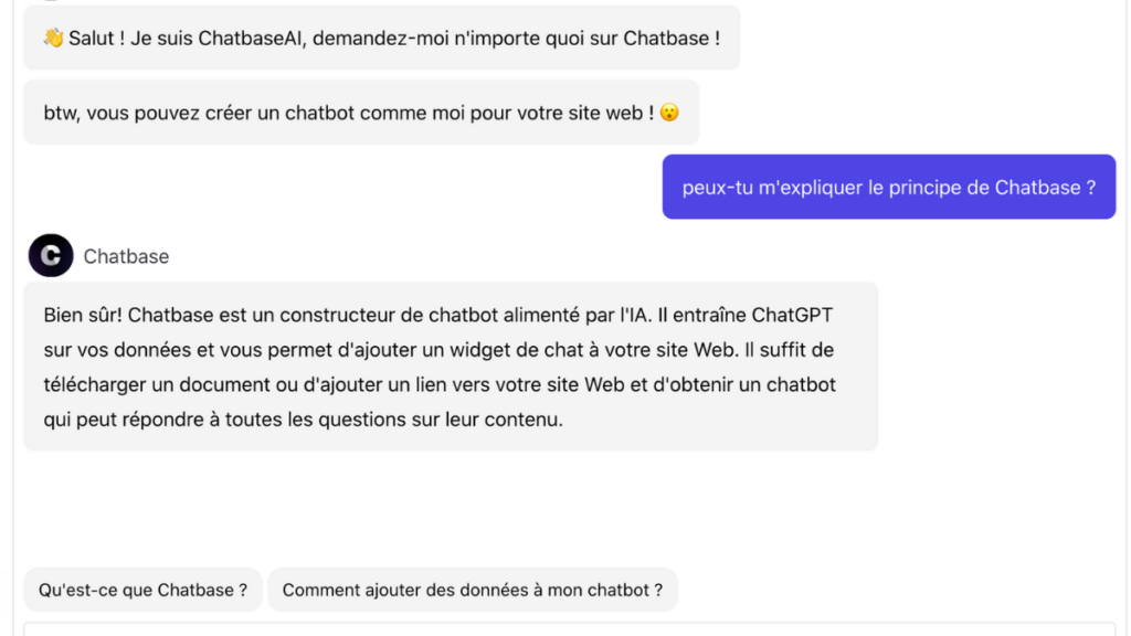 Présentation de l'outil d'intelligence artificielle : Chatbase